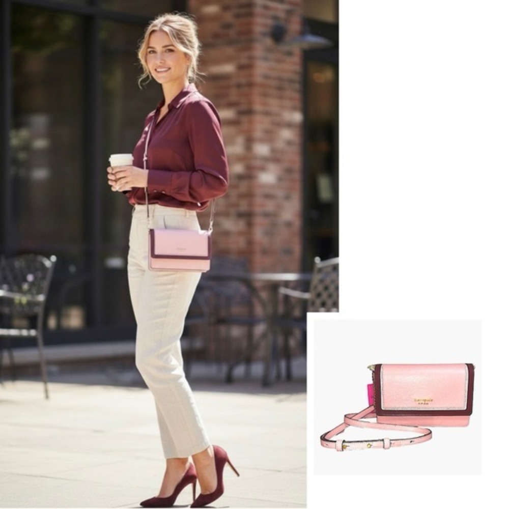 NWT Kate Spade New York
MORGAN COLORBLOCKED FLAP CHAIN WALLET CROSSBODY!